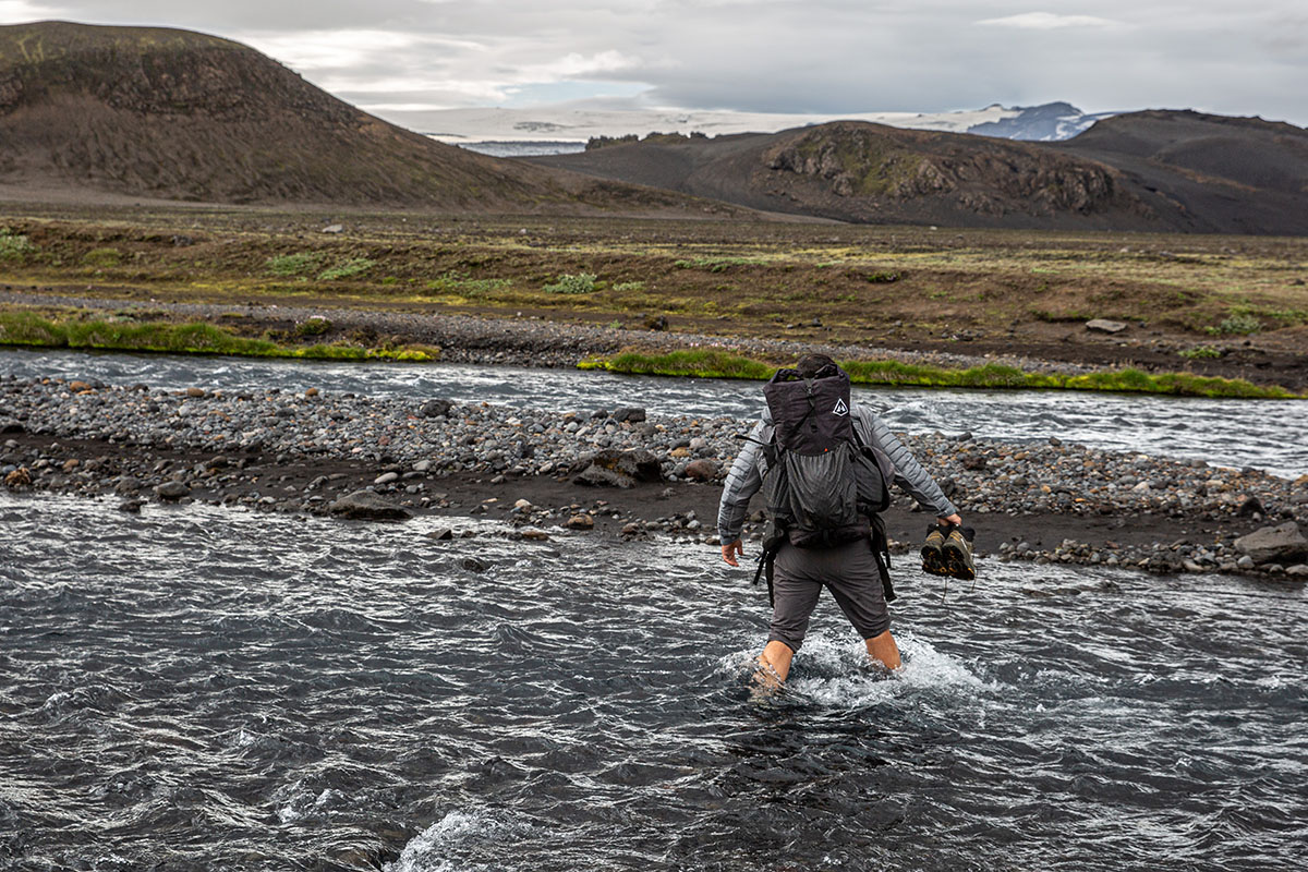 Scarpa Rush Mid 2 GTX hiking boots (carrying boots across river)